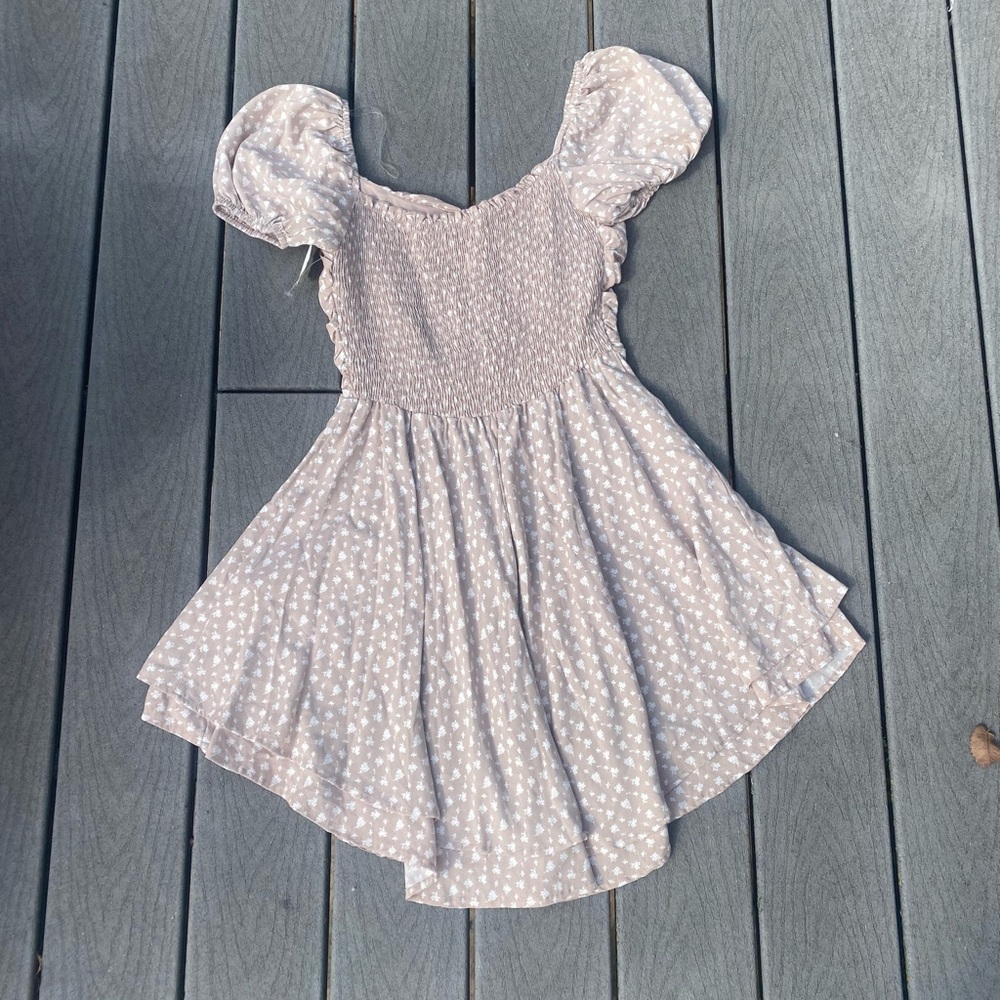 Altar'd State Blush Floral Puff-Sleeve Mini Dress - Picture 5 of 5